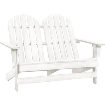 vidaXL Tuinstoel 2-zits Adirondack massief vurenhout wit