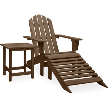 vidaXL Tuinstoel Adirondack voetenbank tafel massief vurenhout bruin