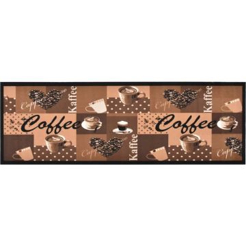 vidaXL Keukenmat wasbaar Coffee 45x150 cm bruin