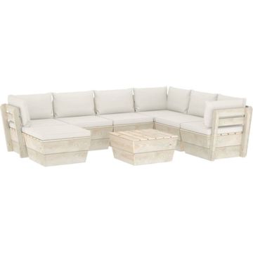 vidaXL 8-delige Loungeset met kussens pallet vurenhout