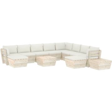 vidaXL 12-delige Loungeset met kussens pallet vurenhout