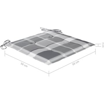 vidaXL Tuinstoelen 3 st met kussens massief acaciahout