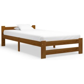 vidaXL Bedframe massief grenenhout honingbruin 90x200 cm