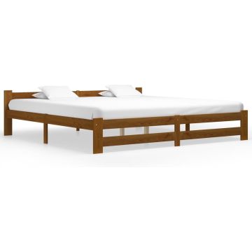 vidaXL Bedframe massief grenenhout honingbruin 200x200 cm