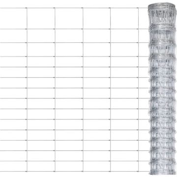 vidaXL Hek 50x1,6 m gegalvaniseerd staal zilverkleurig