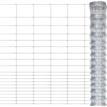 vidaXL Hek 50x1,6 m gegalvaniseerd staal zilverkleurig