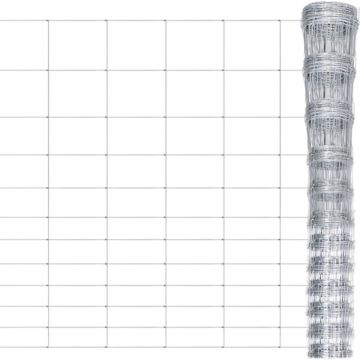 vidaXL Hek 50x1,6 m gegalvaniseerd staal zilverkleurig