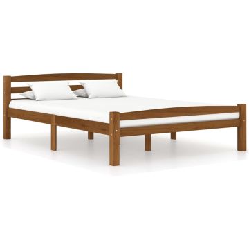 vidaXL Bedframe massief grenenhout honingbruin 140x200 cm