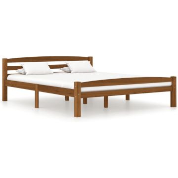 vidaXL Bedframe massief grenenhout honingbruin 160x200 cm