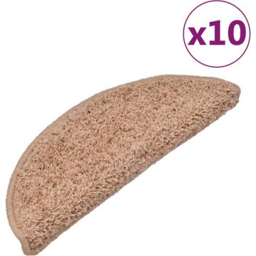 vidaXL Trapmatten 10 st 65x21x4 cm beige