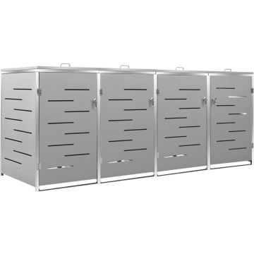 vidaXL Containerberging vierdubbel 276,5x77,5x115,5 cm roestvrij staal