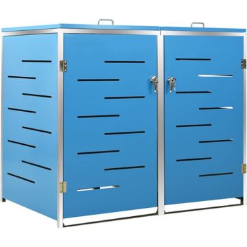 vidaXL Containerberging dubbel 138x77,5x115,5 cm roestvrij staal