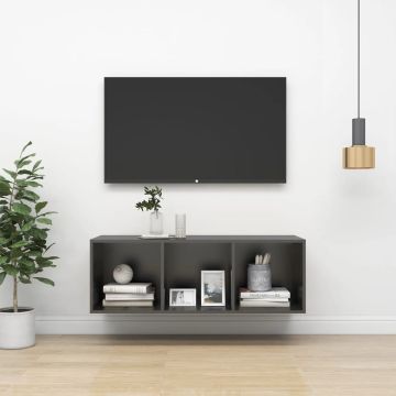 vidaXL Tv-wandmeubel 37x37x107 cm spaanplaat grijs