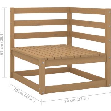 vidaXL Tuinhoekbank met crèmekleurige kussens massief grenenhout