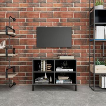 vidaXL Tv-meubel met metalen poten 69,5x30x50 cm hoogglans grijs