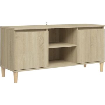 vidaXL Tv-meubel met houten poten 103,5x35x50 cm sonoma eikenkleurig