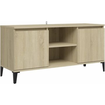 vidaXL Tv-meubel met metalen poten 103,5x35x50 cm sonoma eikenkleurig