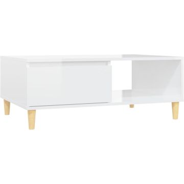 vidaXL Salontafel 90x60x35 cm spaanplaat hoogglans wit