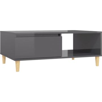 vidaXL Salontafel 90x60x35 cm spaanplaat hoogglans grijs