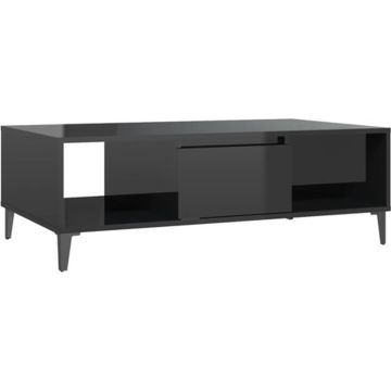 vidaXL Salontafel 103,5x60x35 cm spaanplaat hoogglans zwart