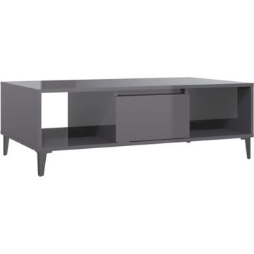 vidaXL Salontafel 103,5x60x35 cm spaanplaat hoogglans grijs