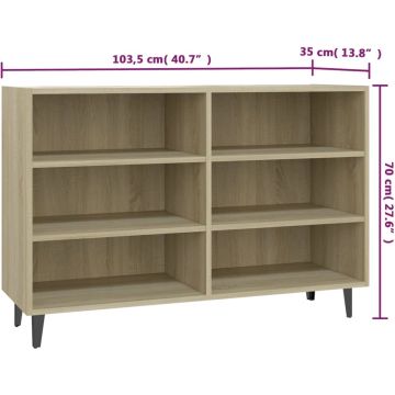 vidaXL Dressoir 103,5x35x70 cm spaanplaat sonoma eikenkleurig