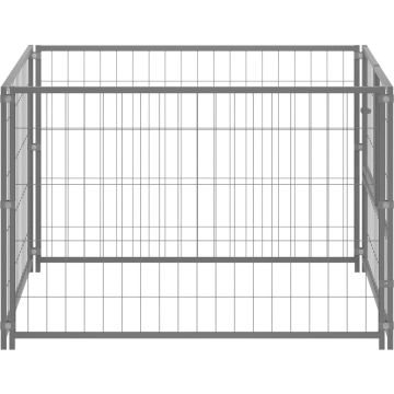 vidaXL Hondenkennel 100x100x70 cm staal zilverkleurig