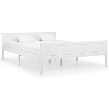 vidaXL Bedframe massief grenenhout wit 120x200 cm