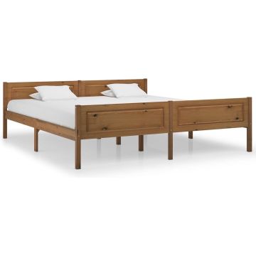 vidaXL Bedframe massief grenenhout honingbruin 180x200 cm