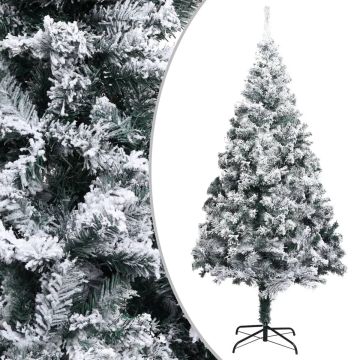 vidaXL Kunstkerstboom met sneeuwvlokken 300 cm PVC groen