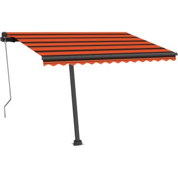 vidaXL Luifel automatisch met LED windsensor 350x250 cm oranje bruin