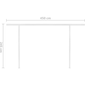 vidaXL Luifel handmatig uittrekbaar met LED 5x3 m antracietkleurig