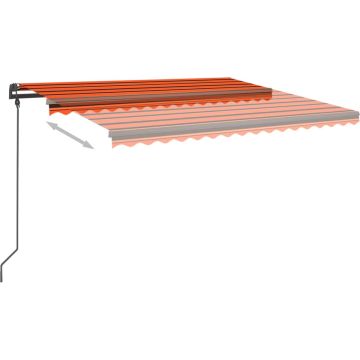 vidaXL Luifel automatisch met LED en windsensor 4,5x3,5 m oranje bruin