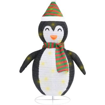 vidaXL Kerstpinguïn decoratief LED 120 cm luxe stof