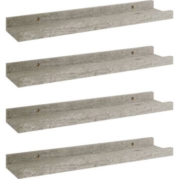 vidaXL Wandschappen 4 st 40x9x3 cm betongrijs