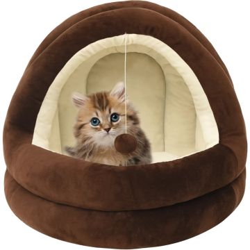 vidaXL Kattenmand 40x40x35 cm bruin en crèmekleurig