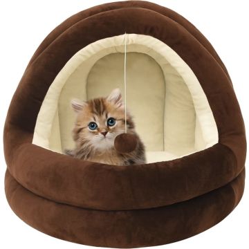 vidaXL Kattenmand 50x50x45 cm bruin en crèmekleurig