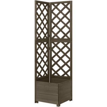 vidaXL Latwerkplantenbak hoekmodel 40x40x150 cm vurenhout grijs