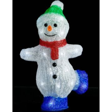 vidaXL Kerstfiguur sneeuwman LED binnen en buiten 30 cm acryl