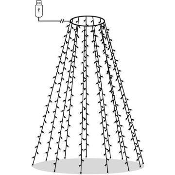 vidaXL Kerstboomverlichting met 180 LED's koudwit net 180 cm