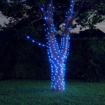 Lichtsnoeren 2 st met 2x200 LED's solar binnen/buiten blauw