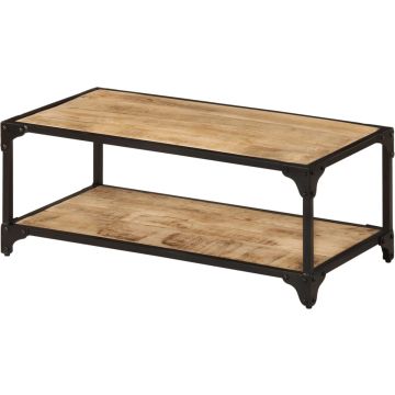 vidaXL Salontafel 90x45x35 cm massief ruw mangohout