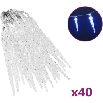 vidaXL Kerstverlichting ijspegel met 40 LED's acryl blauw