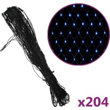 vidaXL Kerstnetverlichting 204 LED's binnen en buiten 3x2 m blauw