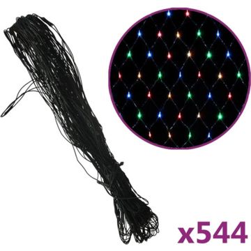 vidaXL Kerstnetverlichting 544 LED's binnen/buiten 4x4 m meerkleurig