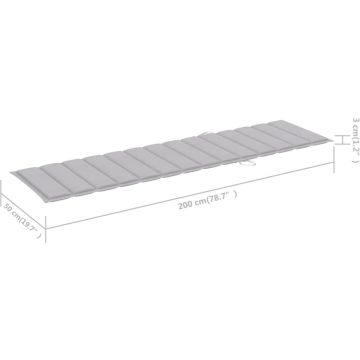 vidaXL Ligbedden 2 st met tafel en kussens massief teakhout