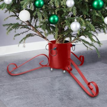 vidaXL Kerstboomstandaard 58x58x21 cm rood