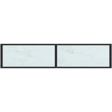 vidaXL Wandtafel 160x35x75,5 cm gehard glas witmarmerkleurig