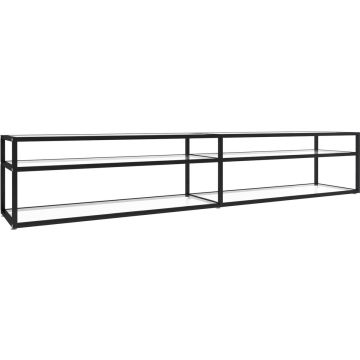 vidaXL Tv-meubel 220x40x40,5 cm gehard glas transparant