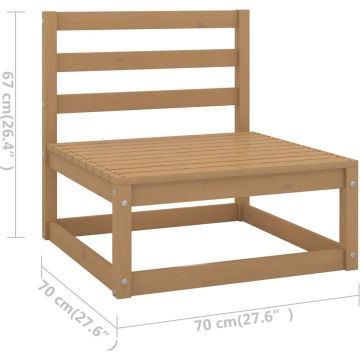 vidaXL 8-delige Loungeset massief grenenhout honingbruin